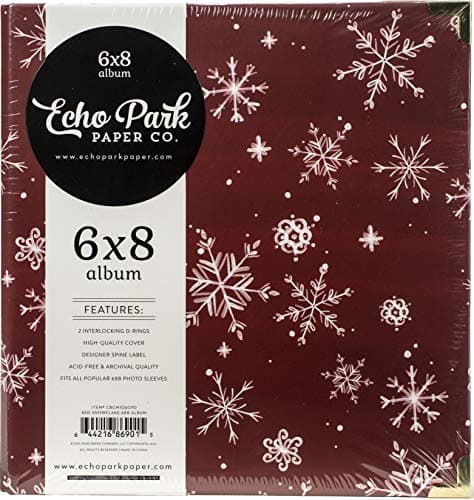 Carta Bella Paper Company Snowflake 6X8 album, red, green, black, woodgrain, cream