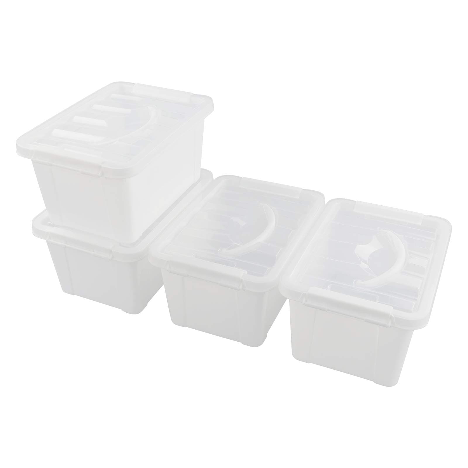 Kiddream 6 Liter Plastic Boxes, Small Storage Bin with Lid Set of 4