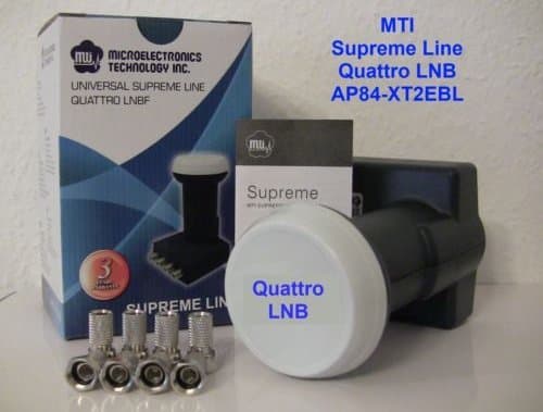 MTI Supreme Blue with AP84 XT2BL Quad LNB Full HD/3D Ready/1/Satin for Multiswitch