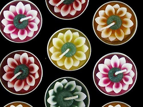 Candle : Handmade Candles:scented Two-tone Sunflower Tealight Candles in Metal Cups for Home, Party Decoration, Gift, Souvenir(10 Pieces)