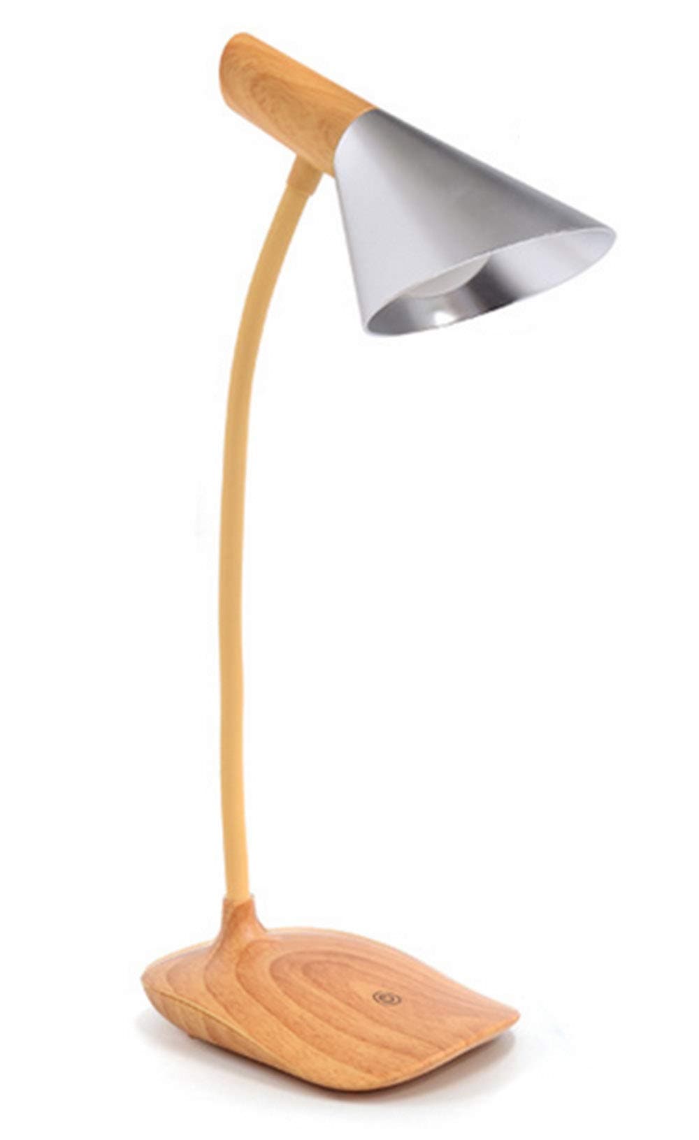 AFORTLO LED Table Lamp,Rechargeable Nordic 3-Level Brightness Dimmable,Touch Sensitive Control Dimmer,Cordless Portable Desk Lamp,Night light for Bed Reading,Studying,Office(Black or Silver)(Silver)