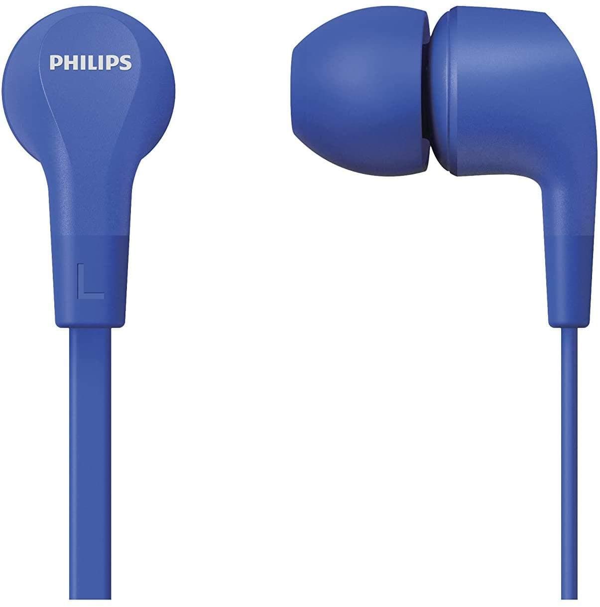 Philips Audio In-Ear Headphones E1105BL/00 With In-Line Remote Control (8.6-Mm Neodymium Drivers, Powerful Bass, Clear Sound, Comfortable Fit) Blue
