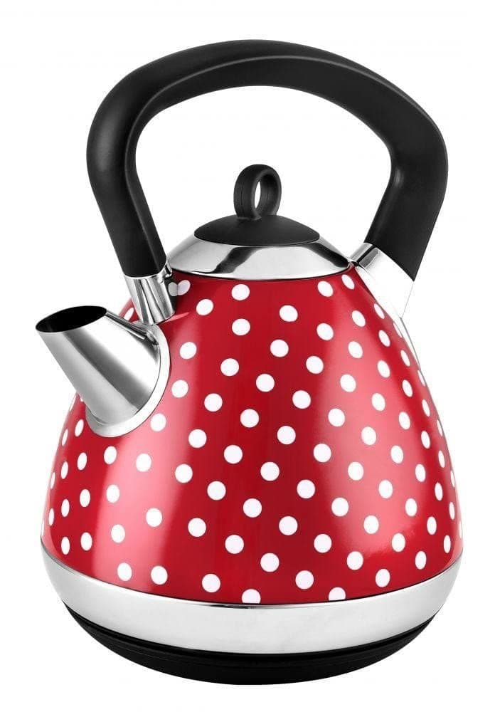 Team Kalorik Retro, Stainless Steel Kettle, 1.7 L, 2400 W, Filter, Red/White, TKG JK 1045 RWD