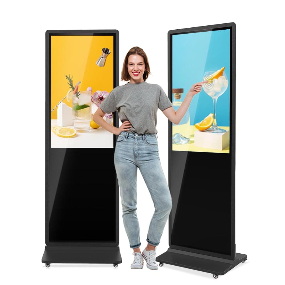 43 Inch Indoor Digital Signage Touchscreen Kiosk Floor Standing Advertising Display LCD Totem Interactive Display Poster Android System with Auto Media Player