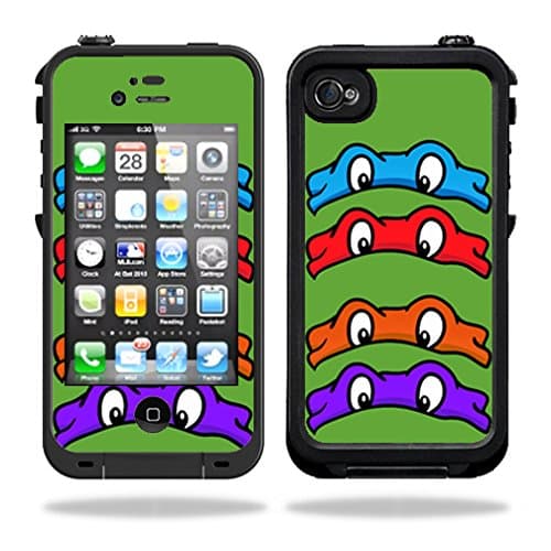 Skins Kit for Lifeproof iPhone 4 Case (skins/decals only) - Mutant Turtles Mask design, Teenage