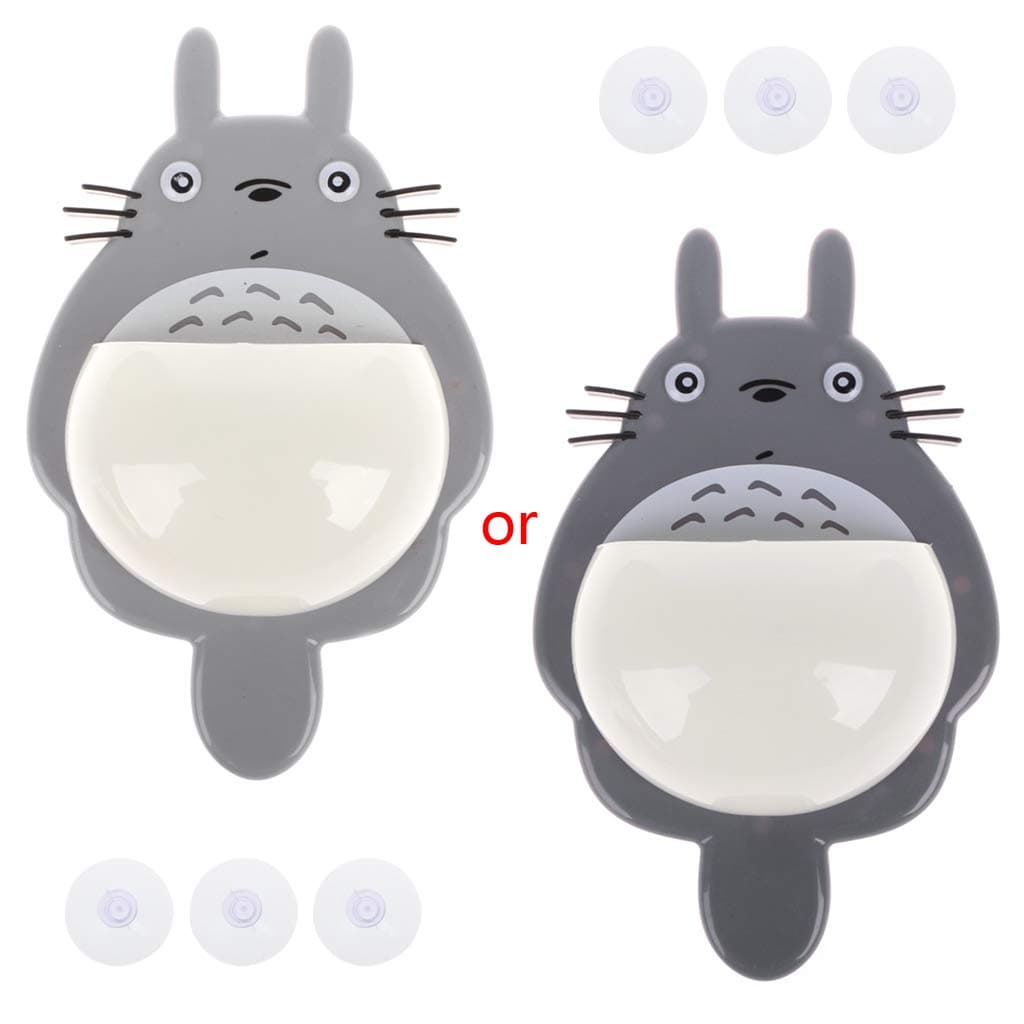 Aawsome Lovely Totoro Suction Wall Type Toothbrush Holder Unisex Multifunction Toothbrush Toothpaste Storage Rack Kids Bathroom Household Supplies DES