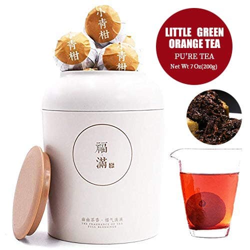 Ripe Puerh Tea (60-100 cups)Pu erh tea, Yunnan Pu-erh tea,RuXinBB MeiJiang Qinggan Pu-erh Tea,Tangerine Pu-erh Tea,Xinhui Green Mandarin Orange Ripened Pu'er Tea, 7 ounce