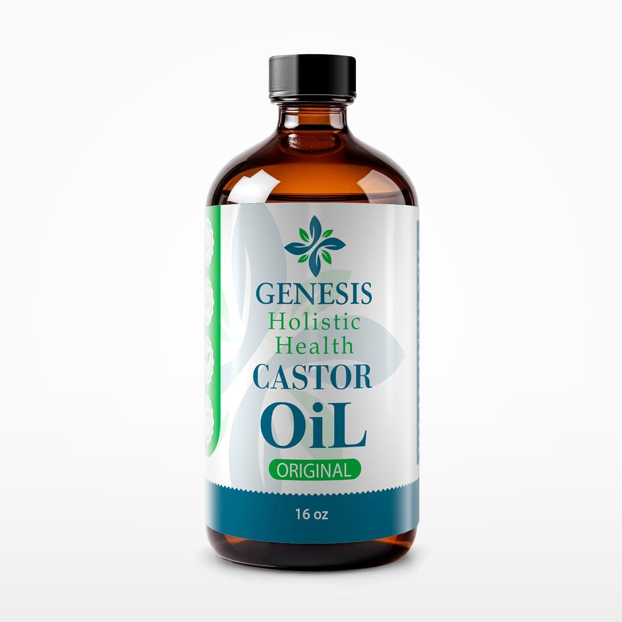 - Genesis Holistic Health Organic Castor Oil – 100% Pure, Cold Pressed, Hexane Free – Nourishing Hair & Skin Oil – Eyelash & Eyebrow Growth, Deep Moisturizer – 16 oz Glass Bottle
