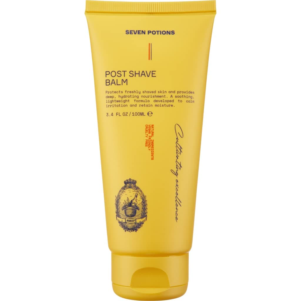 Seven Potions Post Shave Balm for Men – Calms Skin Irritation, Retains Moisture – Soothing, Hydrating, Lightweight Formula – Natural, Vegan, Cruelty-Free Aftershave Lotion (100ml)