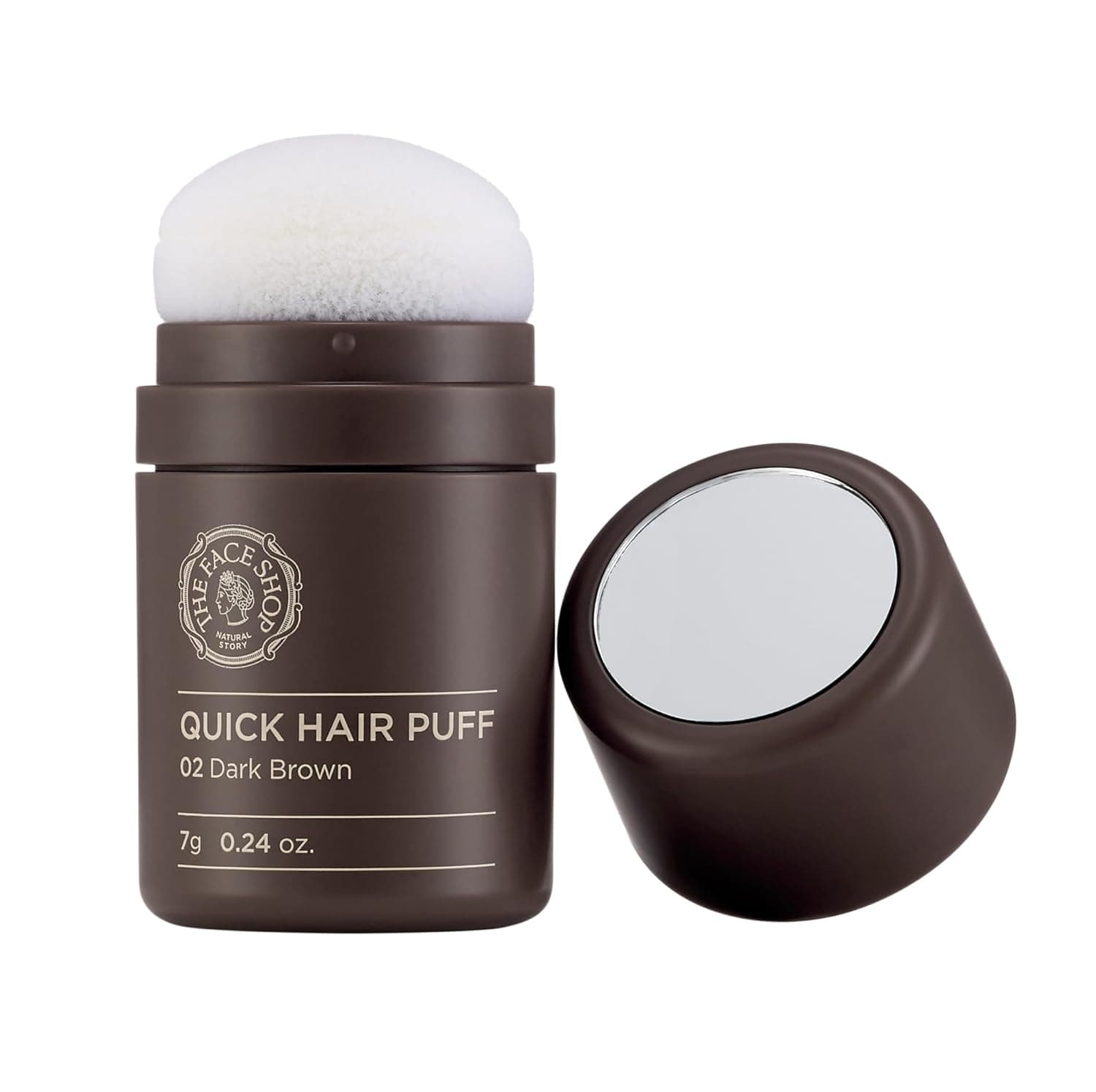 Quick Hair Puff - Dark Brown - Root Touch Up Hair Color, Hairline Powder Conceals Hair Loss, Hair Toppers for Women & Men - Hair Fibers for Thinning Hair, Root Cover Up, Gray Concealer