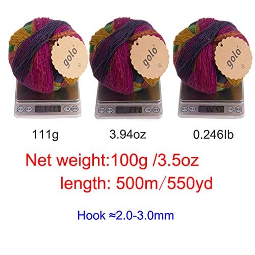 golo MQ Colorful Ball Wool Yarn for Hand Weaving