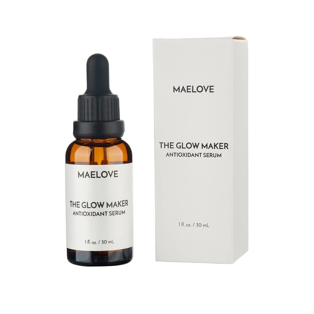MAELOVE The Glow Maker Antioxidant Serum featuring Vitamin C + E Ferulic Acid Serum -Firming Anti Aging Serum, Pore Minimizer-1 fl oz