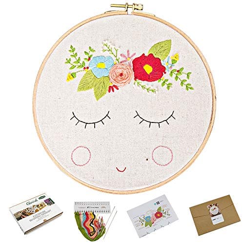 Full Range Embroidery Kits with Flower Pattern, DIY Hand Cross Stitch Kits for Adults Beginners Art Craft Sewing Projects for Home Decor (511126)