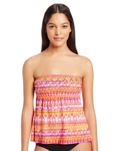 Kenneth Cole Reaction Women's Verti-Cool Vibes Bandeau Tankini