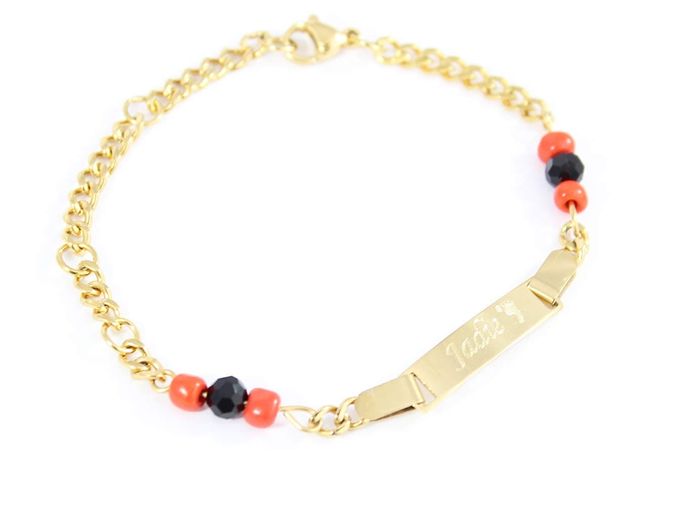 Personalized 18K Gold Plated Baby Name Bracelet Custom Bracelets for Kids Id Protection Bracelet Baptism for Girls