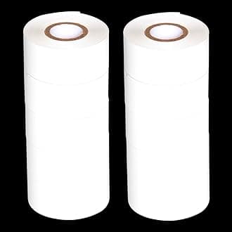 Chudeng 10 Rolls 30mm x 100m White Thermal Transfer Ribbon Resin for Coder Printer Machine, White Color Ribbon for Coding Machine