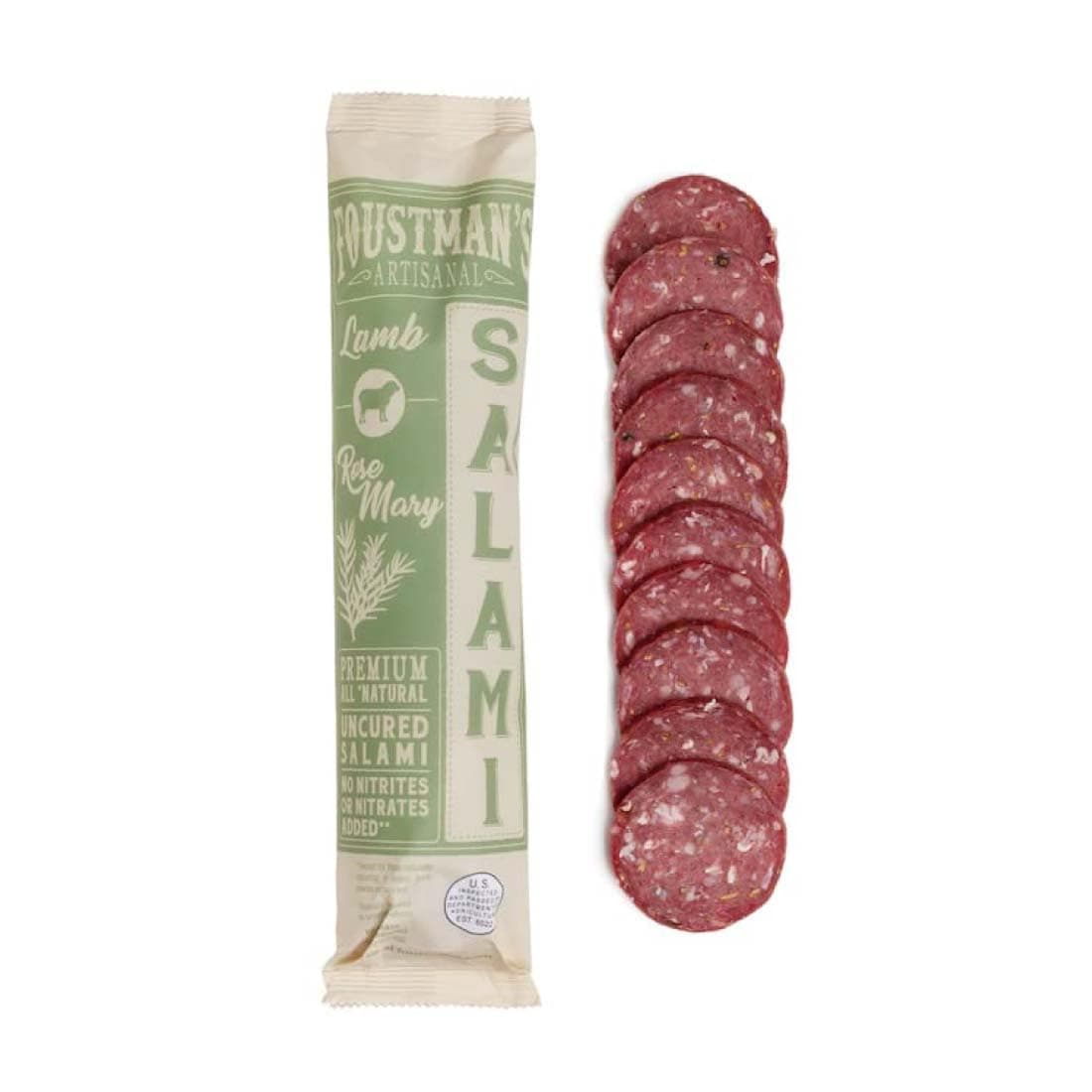 Foustman's Salami Rosemary Lamb Artisanal, Nitrate-Free, Naturally Cured