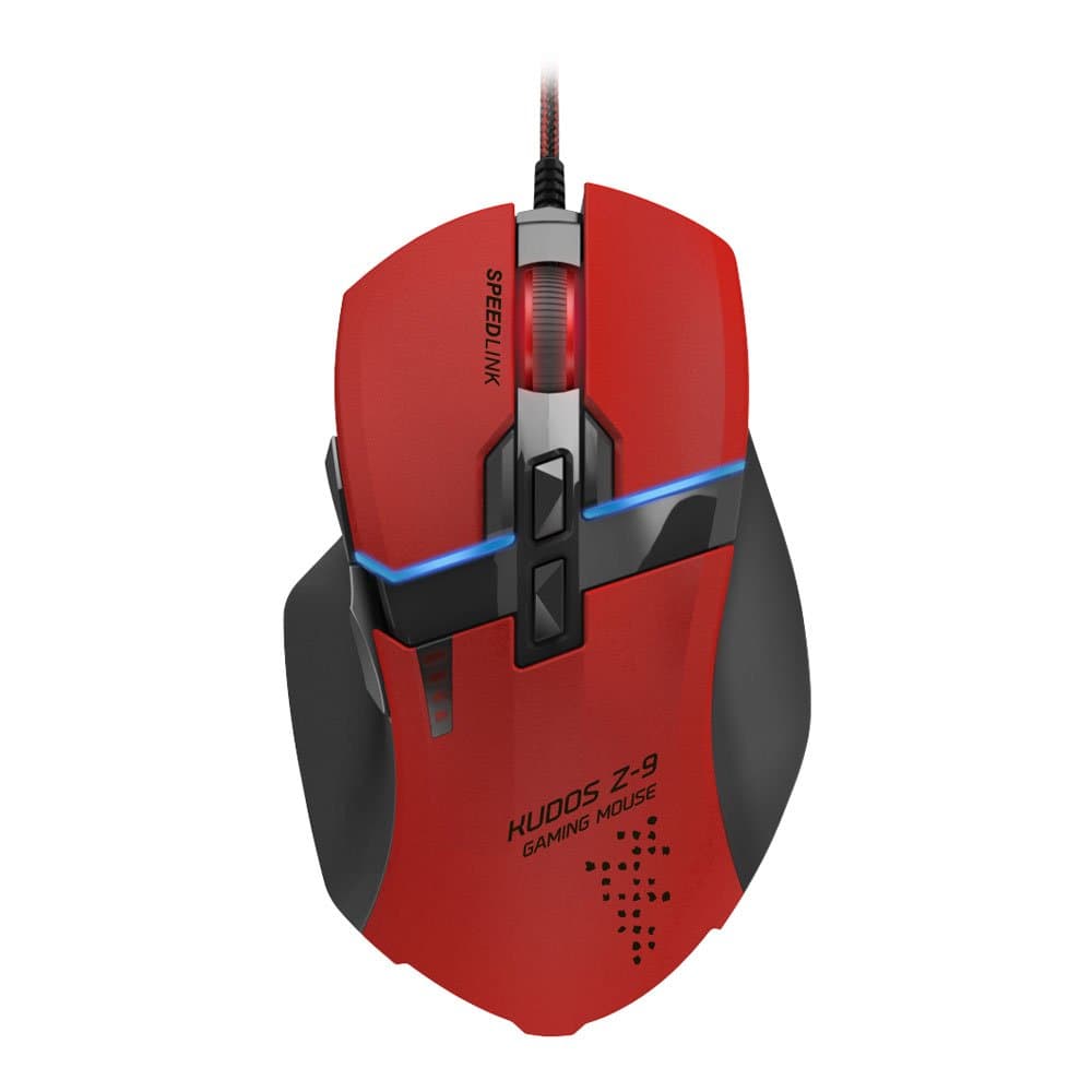 Speedlink Kudos Z-9 Gaming Laser Mouse (9 Programmable Buttons, 4-Ways-Mouse, Up To 8200 dpi DPI-Switch Up) Red