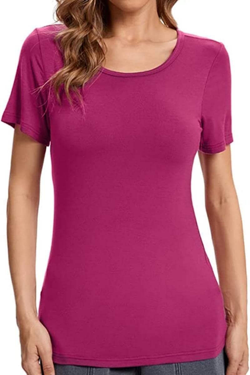 fuinlothWomen's Basic Short Sleeve Tee Black S