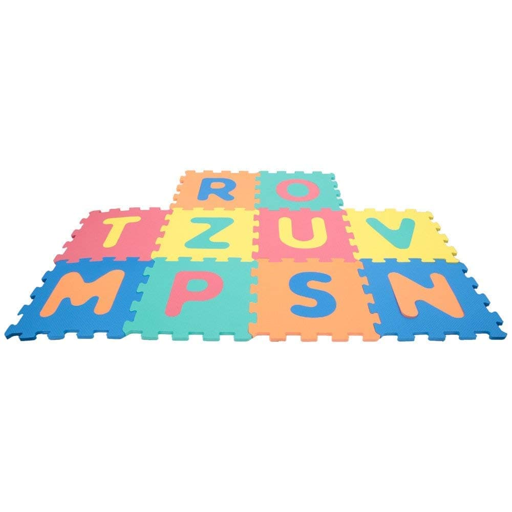 Mamatoy MMA14000 – Mamababy Learning Puzzle Mat ABC, Puzzle play mat with 32x32 cm mats, 10 pieces, removable alphabet letters