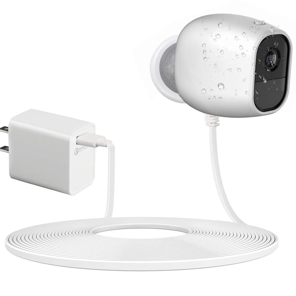Power Charging Cord 9M/30Ft, Power Extension Charging Cable and Charger Adapter for Arlo Pro & Pro 2 and Arlo Go, Weatherproof Outdoor Indoor, Solved The Need to Constantly Charge Batteries