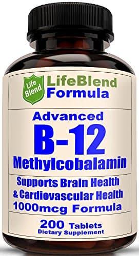 Advanced Vitamin B-12 1000 MCG - Supports Brain Cells & Nervous System - 200 Chewable Tablets - Dissolves in The Mouth