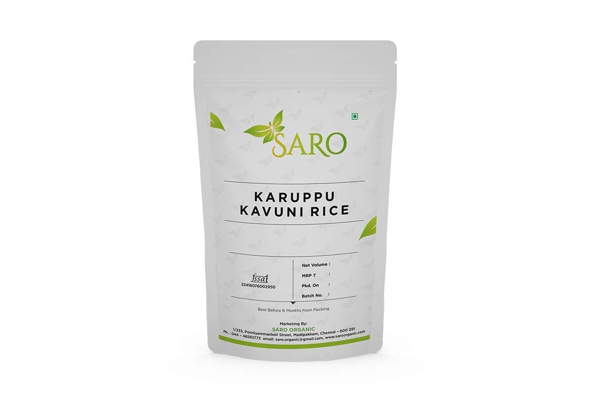 Saro Foods Saro Vanigam Black Kavuni Rice (from South India) Karupu Kavuni Rice 1 KG