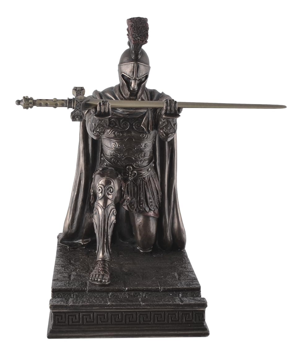 Veronese 708-7407 Letter Opener Roman Centurion Kneeling with Sword Sculpture Rome Legion