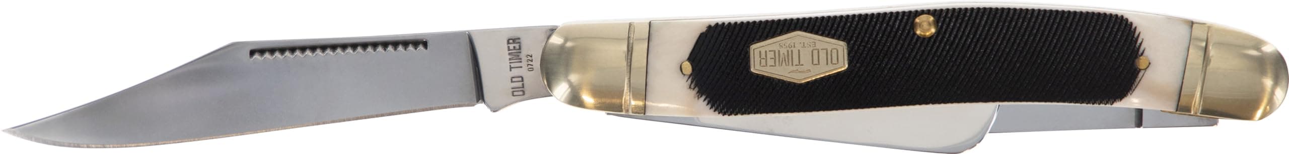 858OTB Genuine Bone Lumberjack Stockman Traditional Folding Pocket Knife with 3 Mirror-Polished High Carbon SS Blades, and Ergonomic Handle for EDC, Camping, Whittling, Hunting, and Outdoor