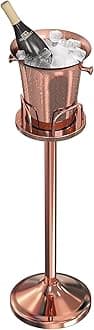 Stainless Steel Standing Ice Bucket with Stand - Gold Champagne Ice Cube Container for Party, Wine, Beer, KTV, Club, Bar, Bbq, Wedding - 12lb 5L (rose gold)