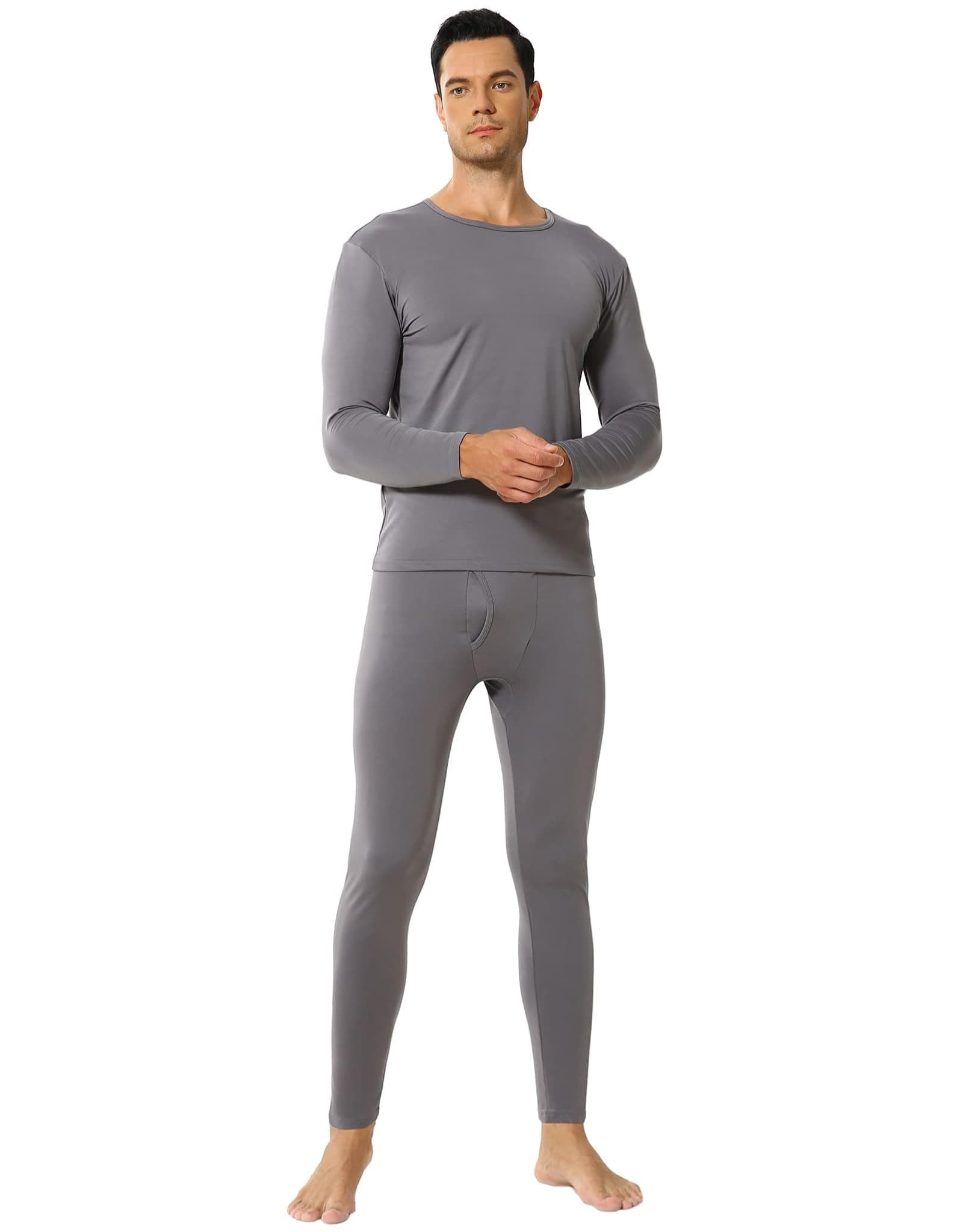 Thermal Underwear for Men Fleece Lined Long Johns Thermals Set Base Layer for Cold Weather Top and Bottom