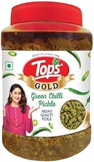 TOPS Pickle Green Chilli -900 gm | Prepared with the goodness of Mustard Oil