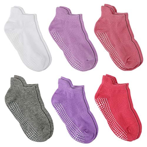 Anti Slip Non Skid Ankle Socks With Grips for Baby Toddler Kids Boys Girls