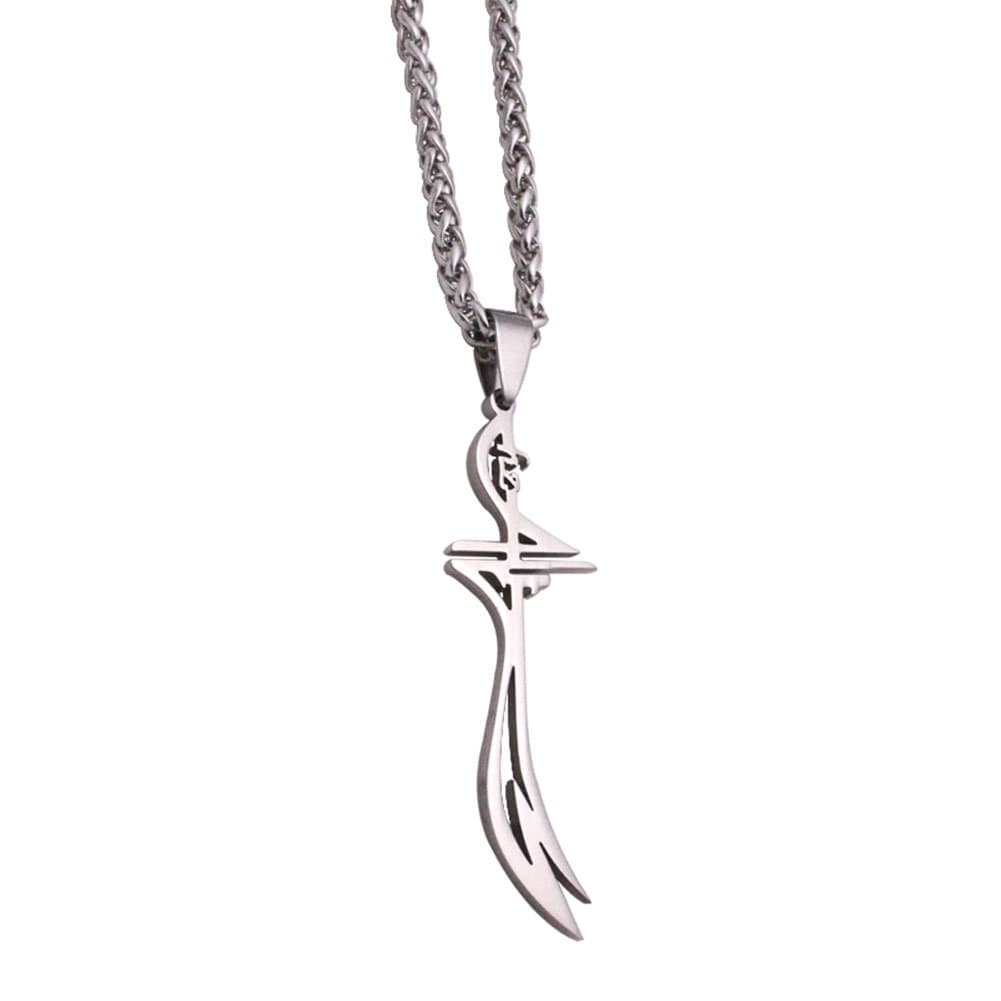 Islam muslim HZ Zulfiqar Sword of Imam Ali stainless steel necklace 60 cm chain