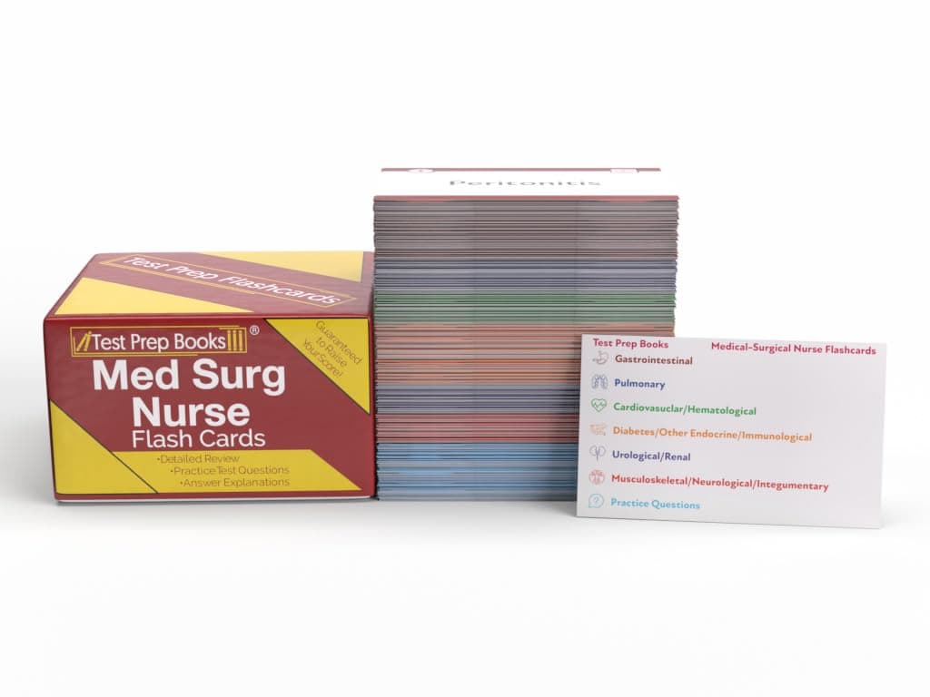 Medical Surgical Nursing Flashcards: Med Surg Certification Review Flash Cards Study Guide for the CMSRN with Practice Questions [Full Color Cards]