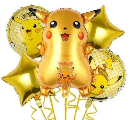 Pop The Party 5pcs Pok Foil Balloon Set | Intended for Pok Theme | Party Accesory | Multicolor for Party and Jungle Theme Decoration