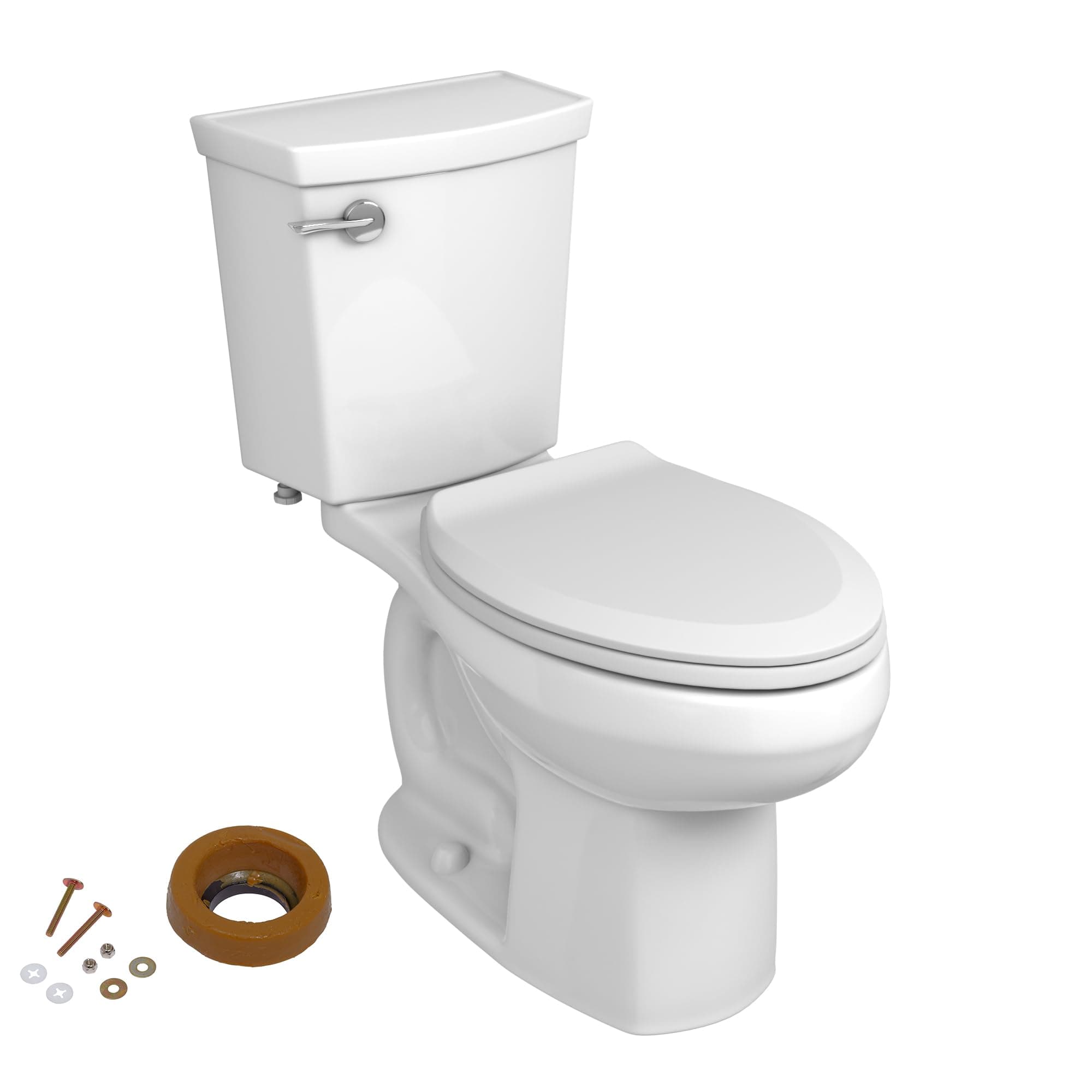 606AA001.020 H2Optimum Two-Piece Toilet with Toilet Seat and Wax Ring, Elongated Front, Chair Height, White, 1.1 gpf
