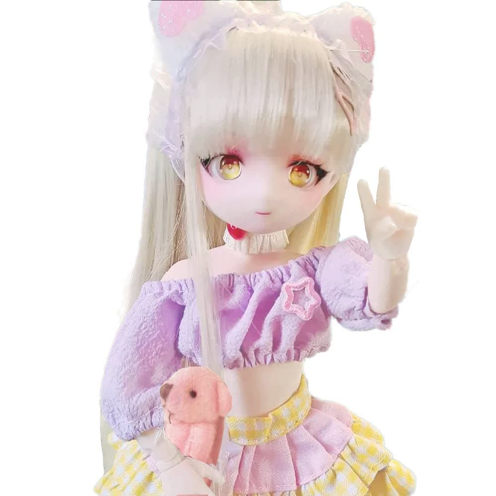 Pretty Anime Design BJD Dolls 1/6 11.8 Inch Ball Jointed Doll DIY Toys with Clothes Outfit Shoes Wig Hair Makeup,Best Birthday Gift for Princess Girls Kids Children - Diana