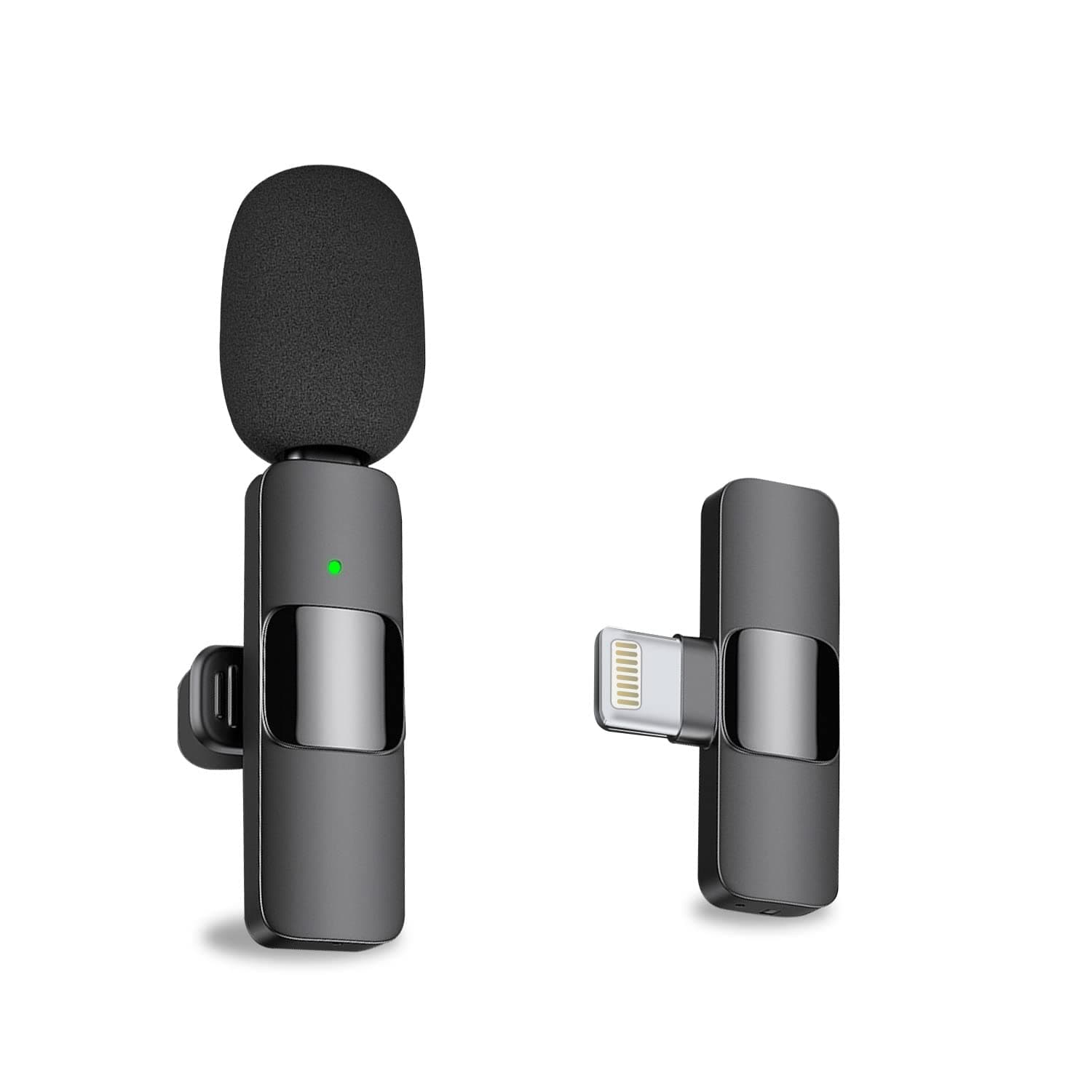 Professional Wireless Lavalier Lapel Microphone for iPhone, iPad - Cordless Omnidirectional Condenser Recording Mic for Interview Video Podcast Vlog YouTube, Bluetooth, Black