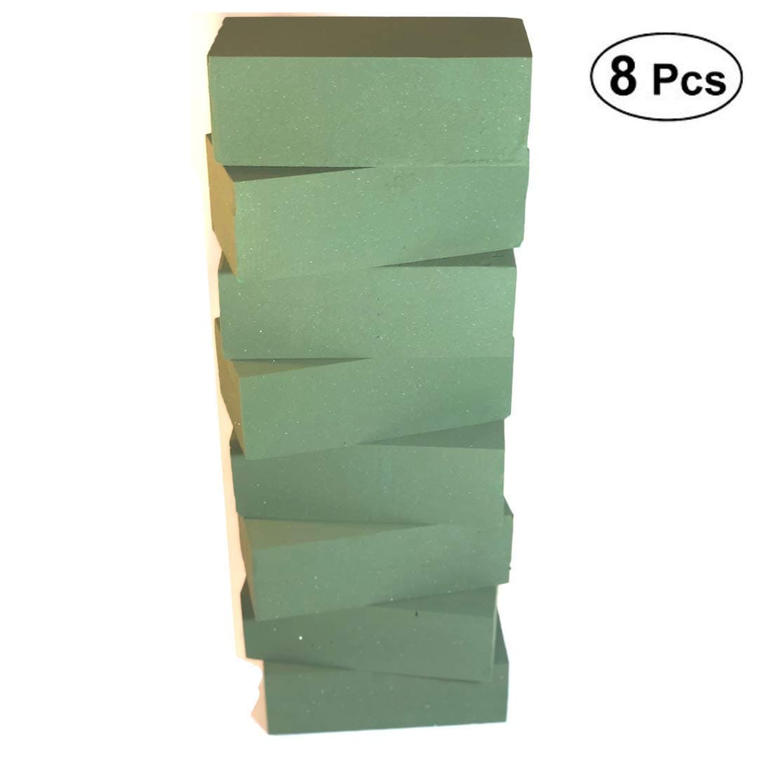 Premium Green 8pc Wet Floral Foam Blocks for Fresh Floral Arrangements I Sculpting Foam Flower I Foam Brick Cube I Floral Arranging Supplies