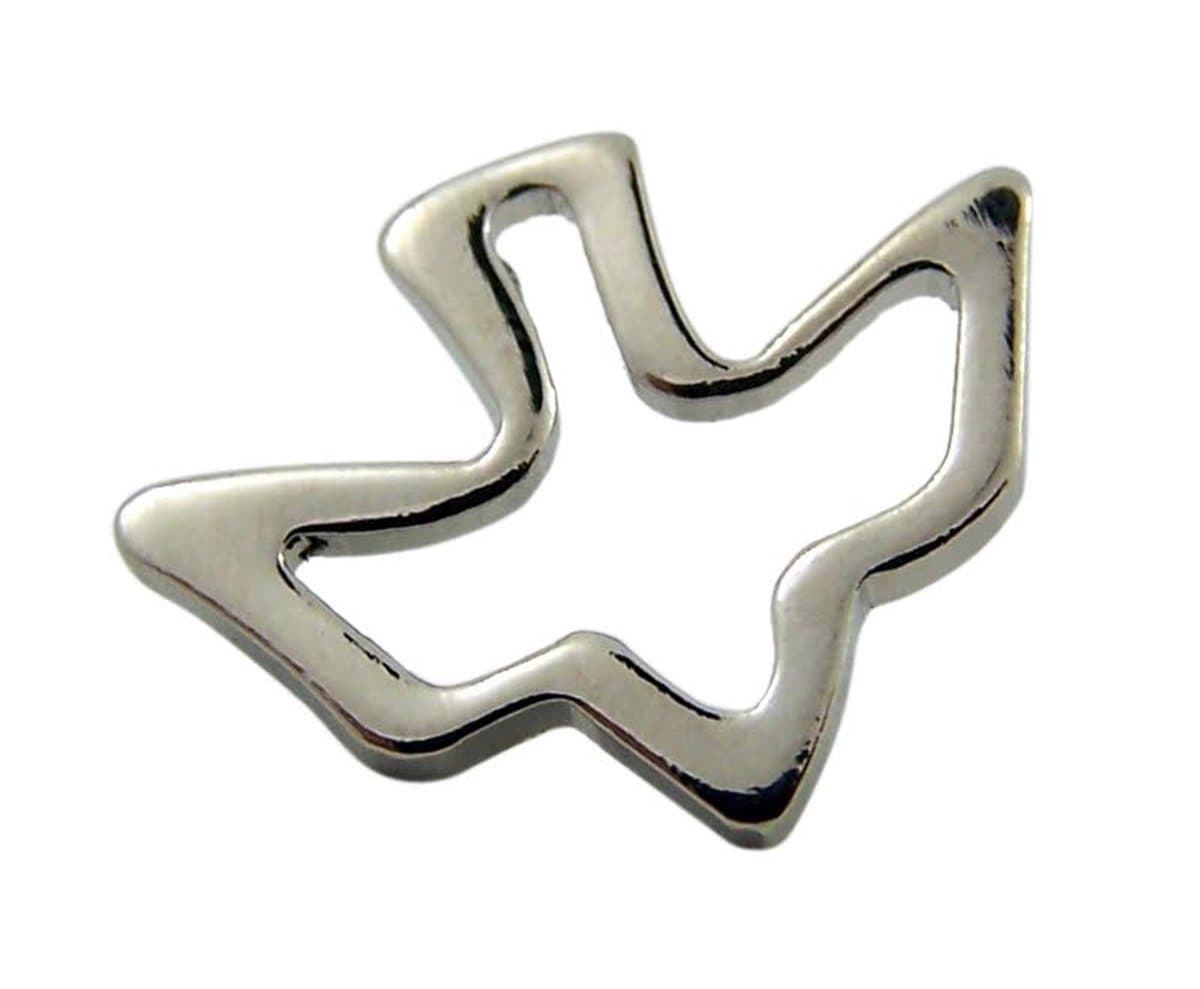 Silver Tone Confirmation Holy Dove Pierced, 5/8 Inch