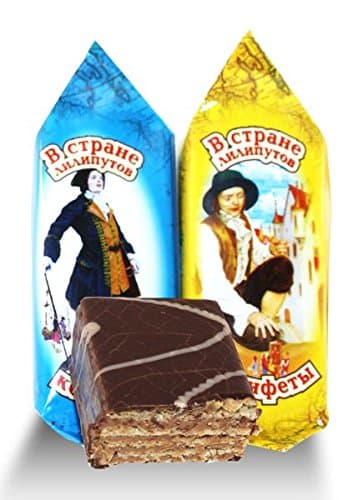 Slavyanka, Assorted Dark Chocolate covered Gulliver - Liliput Wafers (2 Lbs)