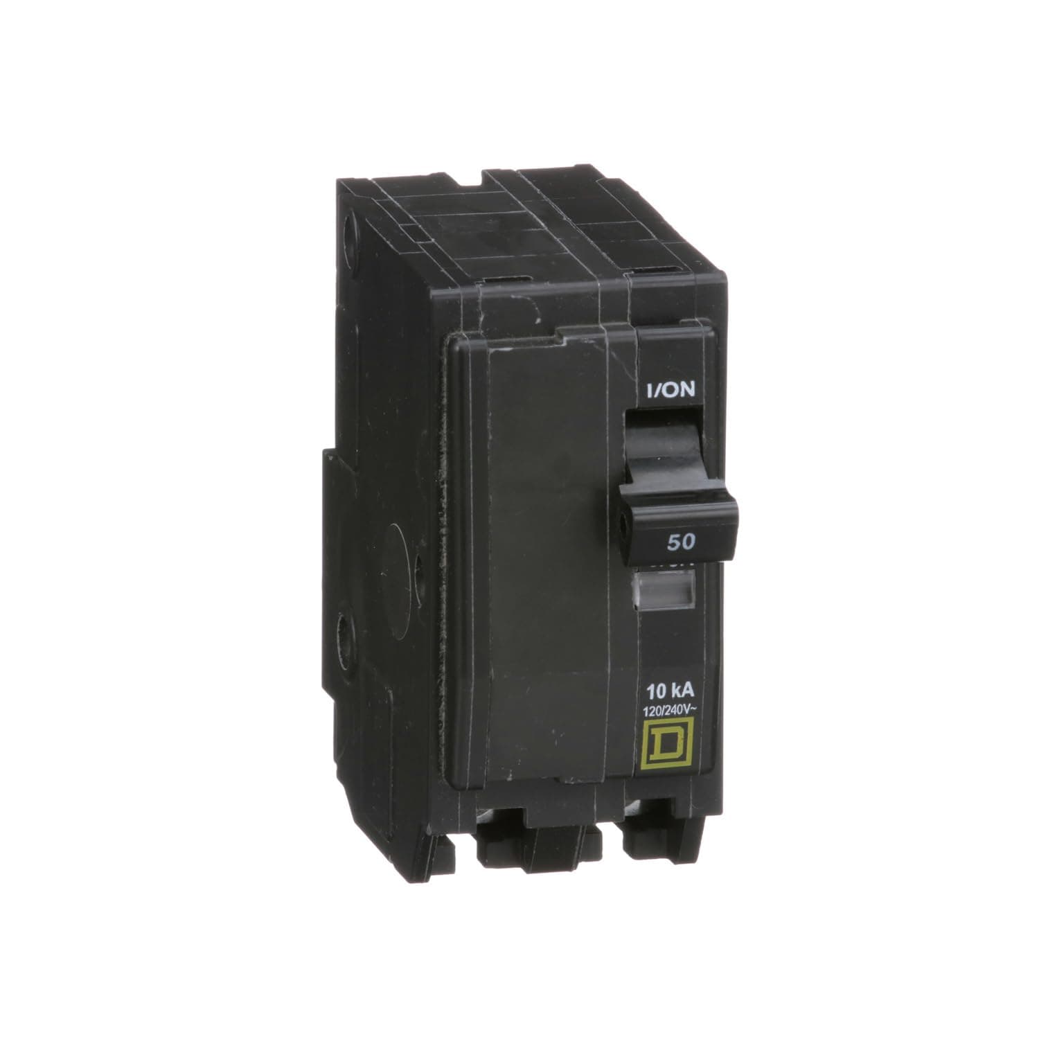 Square D by Schneider Electric Qwik Open 50 Amp Mini Circuit Breaker, 2 Pole, 120/240V AC, 10kA Breaking Capacity, Plug in Mount, Commercial and Residential Use, 5-Pack (QO250CP)