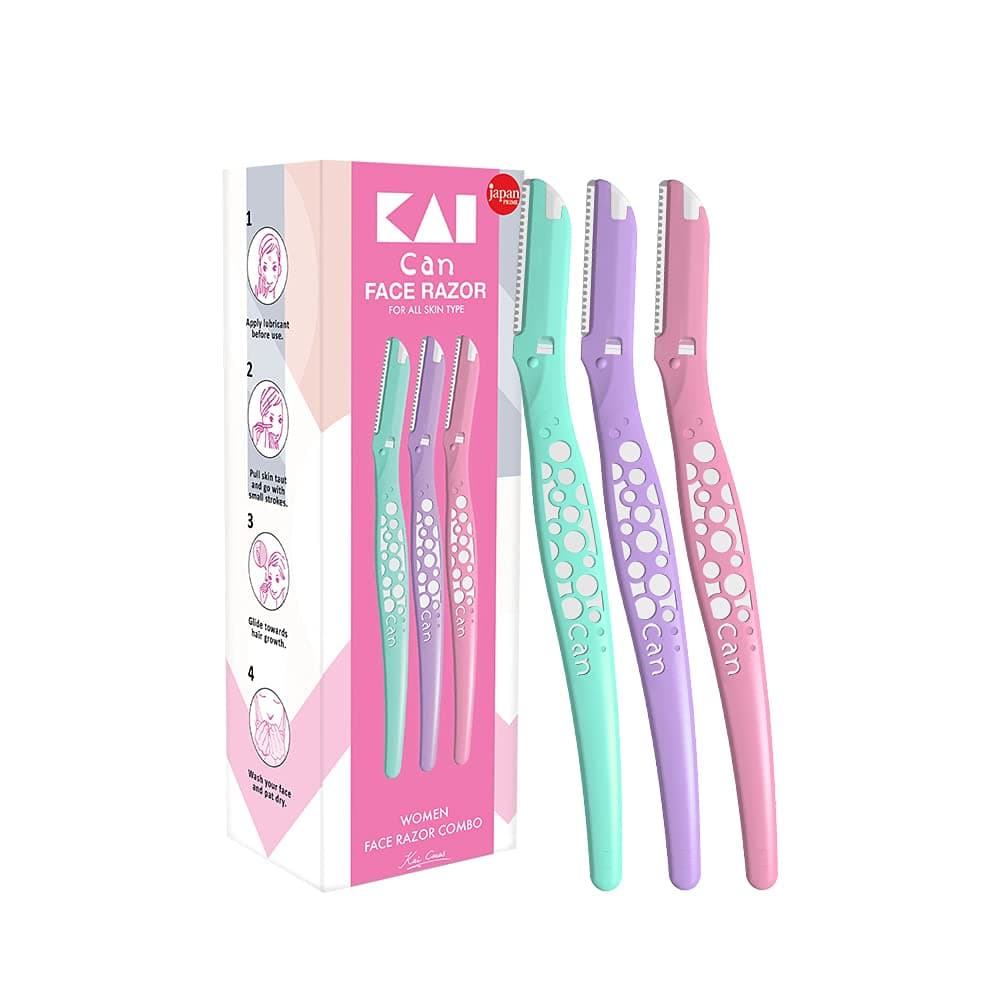 Veitnam Can-Bubble Face Razor for Women/Face Trimmer For Women/Multi Color (Pack of 3)