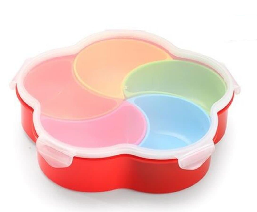 LFHT Multi Sectional Nuts and Candy Snack Serving Tray with Lid (Style 2)