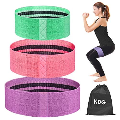KDG Exercise Bands for Legs and Butt, Non Slip Resistance Loops Band，Wide Workout Resistance Bands Set with Carry Bag for Home Workout, Strength Training, Physical Therapy, Yoga