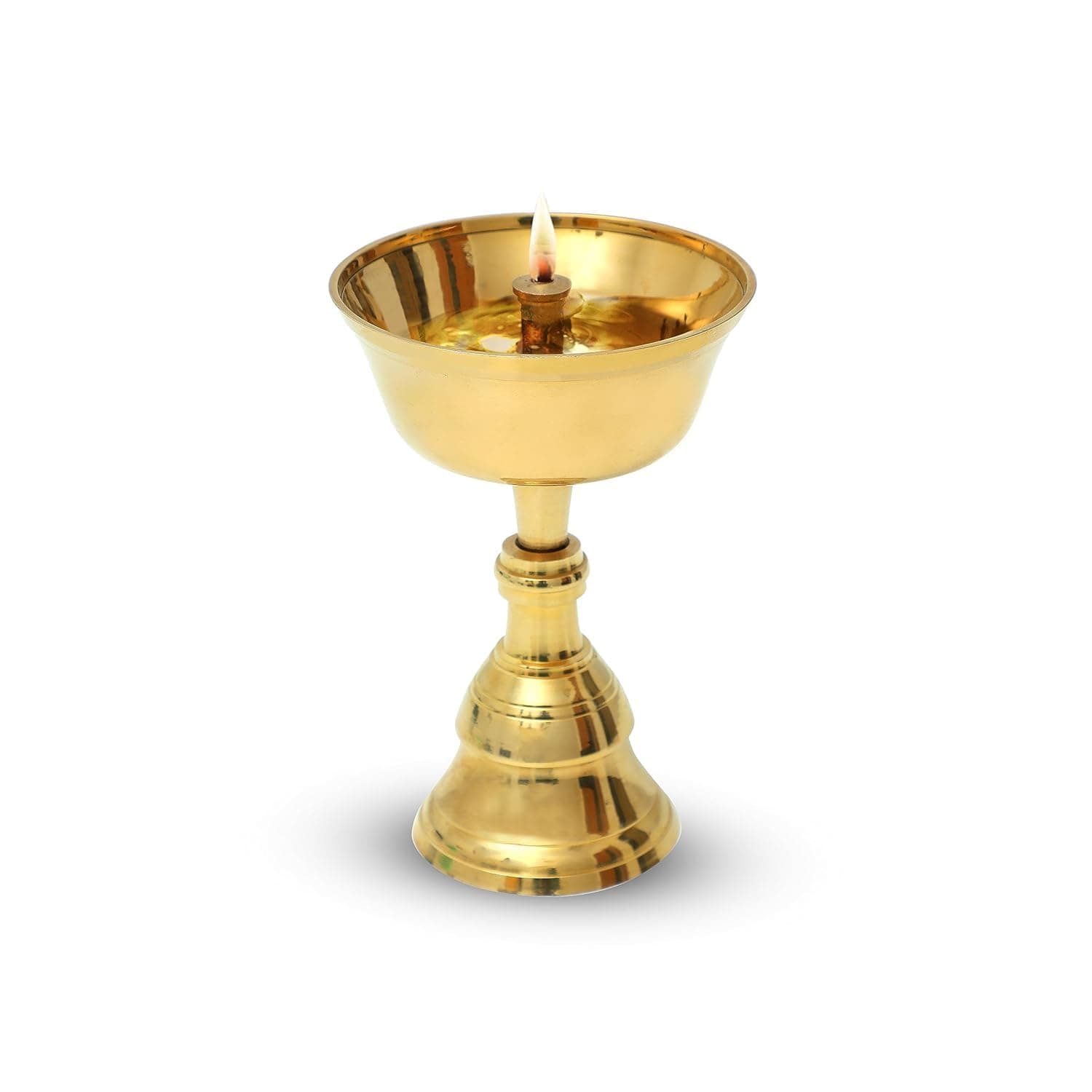 Shubhkart Nitya Akhand Narayan Diya - 110 gm | Brass Table Diya (Height: 8.1 cm)