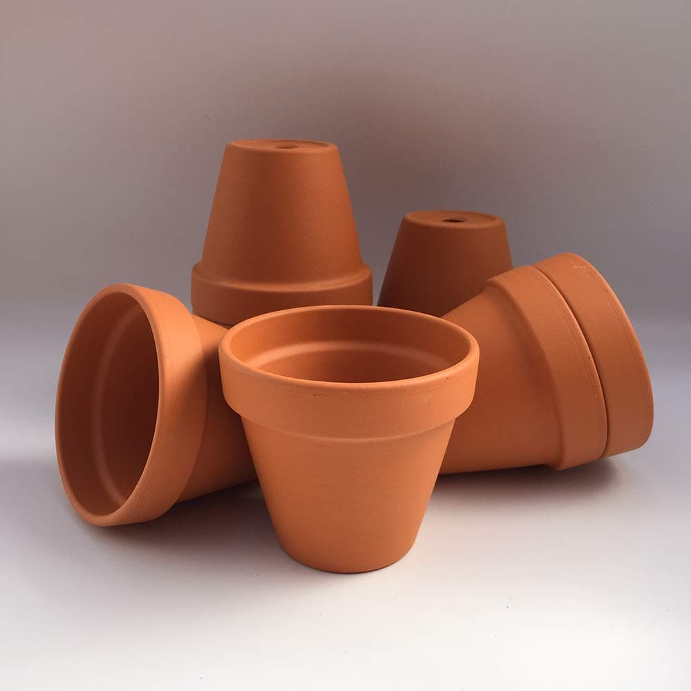 [F11 Terracotta Plant Pots (Pack of 10) 112mm diameter x 97mm high