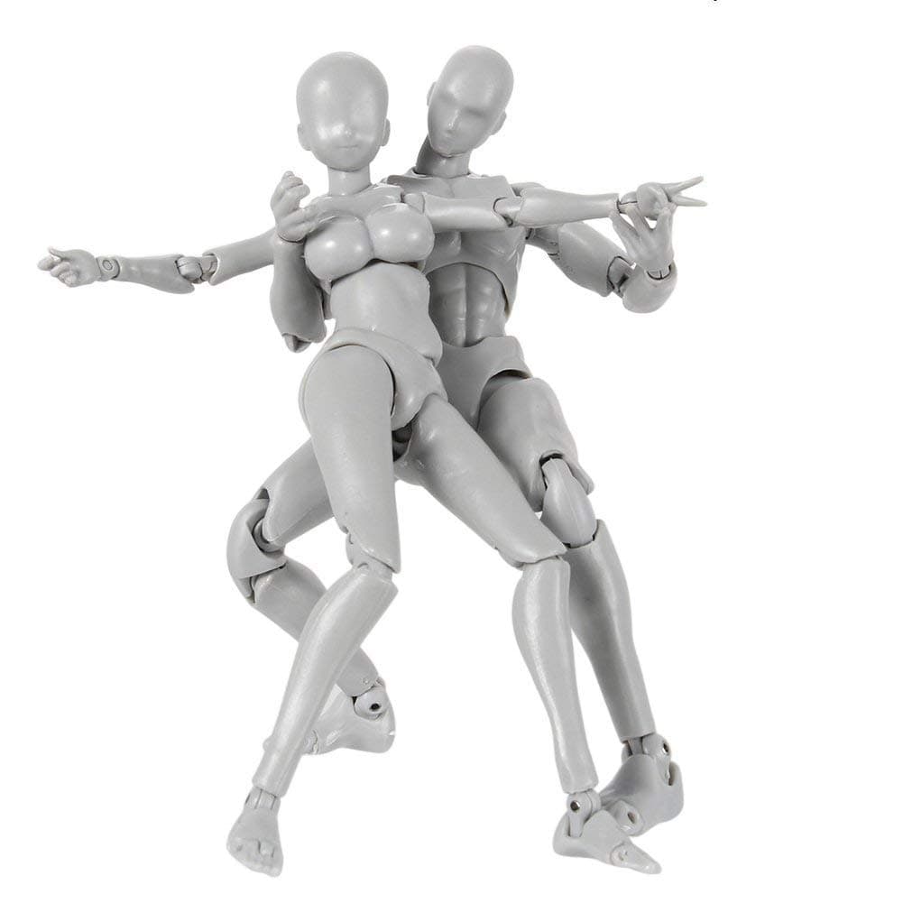 Body Kun DX Set Male & Female Action Figure Model Set for SHF Body Kun Doll PVC Body-Chan DX Set 2.0, PVC Movebale Action Figure Model for SHF Gifts (Male+Female)