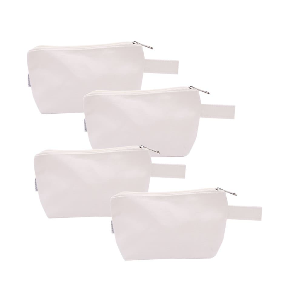 Augbunny 100% Cotton 16oz Heavy Duty Multi-Purpose Canvas Zipper Cosmetics Makeup Travel Toiletry Organizing Pouch 4-Pack